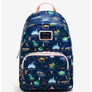 Loungefly Disneyland 65th Anniversary Map 2-in-1 Convertible Mini Backpack